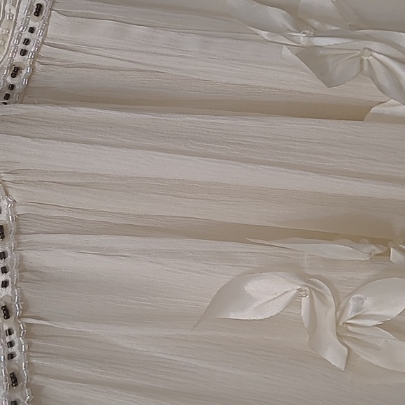 Sue Wong Nocturne Silk Dress Elegant Cream Floral Dress Wedding Party Size 10 - Picture 5 of 15